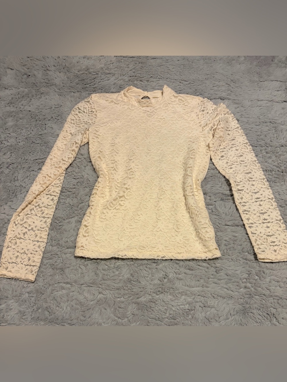 Hollister  Floral Lace Long Sleeve Mock Neck Top